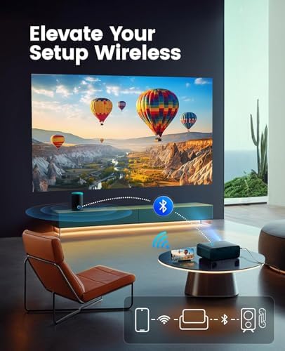  Built in Apps/4K Support  Smart Outdoor Projector with WiFi and Bluetooth  Movie Projector  DoIby Audio with Dual Speaker  Auto Focus w/ YouTube&PrimeVideo Proyector  Upgrad P62 Pro