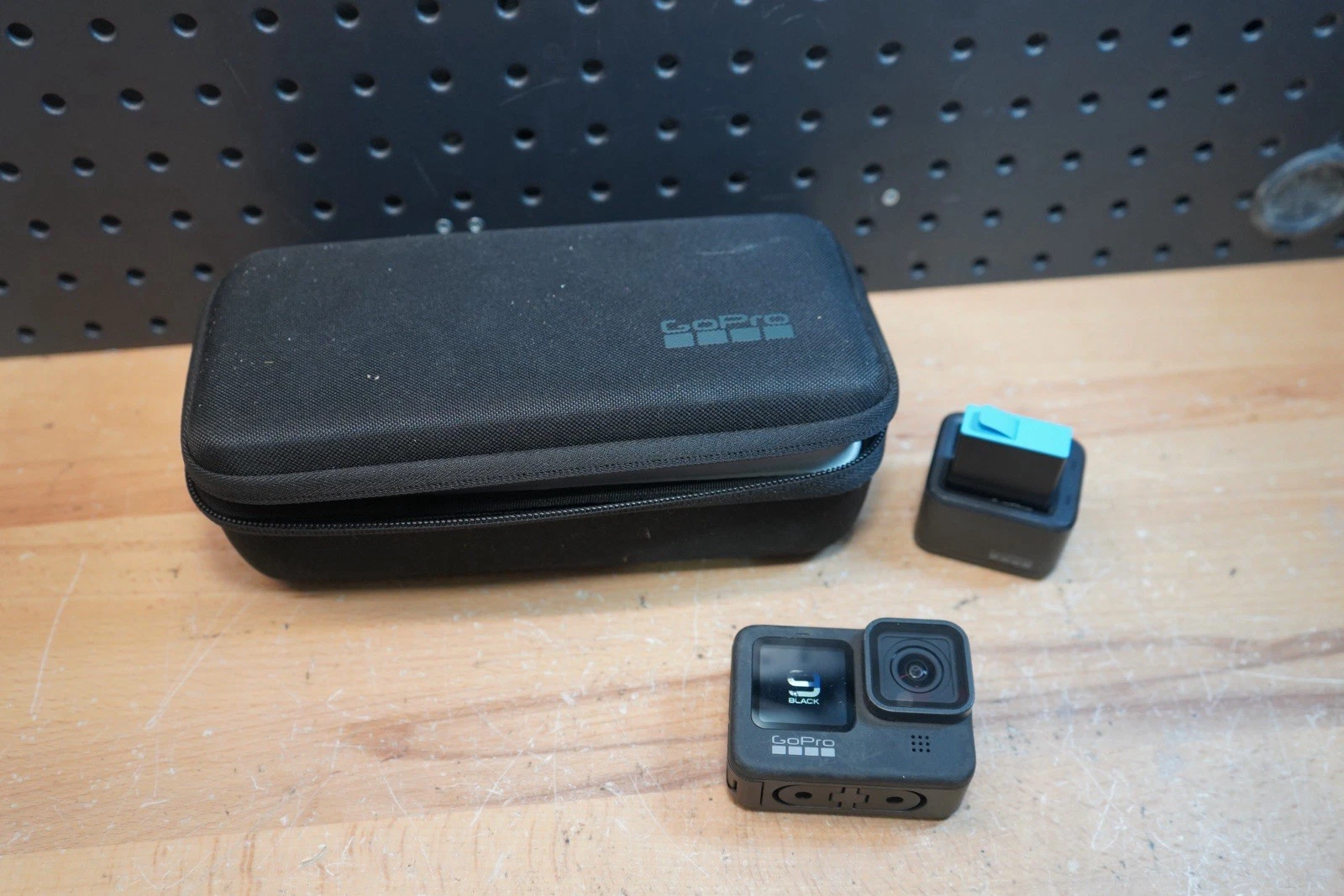  F  GoPro HERO9 Black Action Camera with Case  Extra Battery  and 128GB SD Card