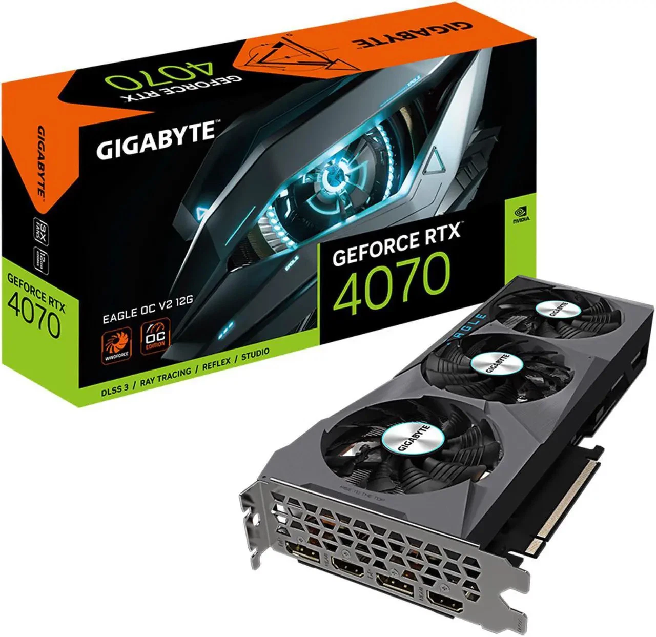  Factory Refurbished  GIGABYTE RTX 4070 OC V2 GV N4070EAGLE OCV2 12GD Video Card