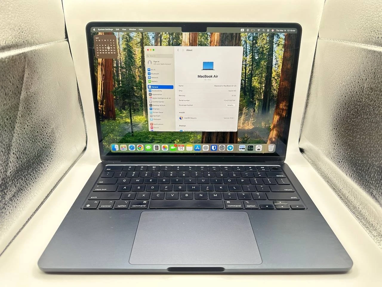  GREAT  Apple MacBook Air 13" M2 8GB RAM/ 256GB SSD/ 8CPU/ 8GPU   Midnight 91 BH