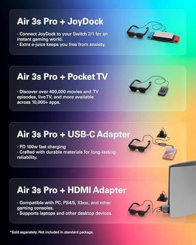  New  RayNeo Air 3s Pro AR/XR Glasses   201 1200 Nits 120Hz HueView 2 0 Video Display  Smart Gaming Glasses for iPhone 17 16 15/Android/Mac/Switch 2/PS5/SteamDeck   Next Gen Personal Theater