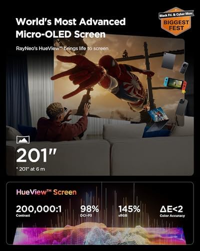  New  RayNeo Air 3s Pro AR/XR Glasses   201 1200 Nits 120Hz HueView 2 0 Video Display  Smart Gaming Glasses for iPhone 17 16 15/Android/Mac/Switch 2/PS5/SteamDeck   Next Gen Personal Theater