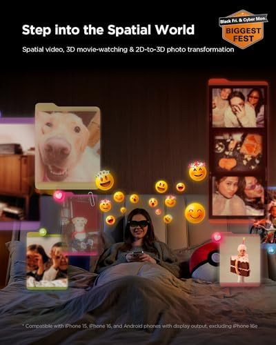  New  RayNeo Air 3s Pro AR/XR Glasses   201 1200 Nits 120Hz HueView 2 0 Video Display  Smart Gaming Glasses for iPhone 17 16 15/Android/Mac/Switch 2/PS5/SteamDeck   Next Gen Personal Theater