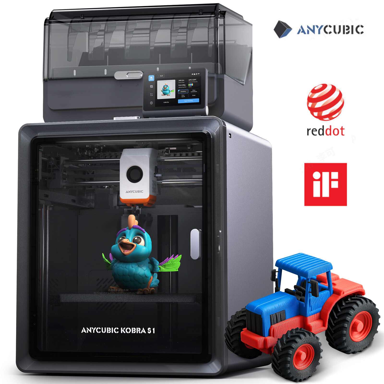  OPEN BOX ANYCUBIC Kobra S1 Combo Core XY 3D Printer 600mm/s Multicolor Printing