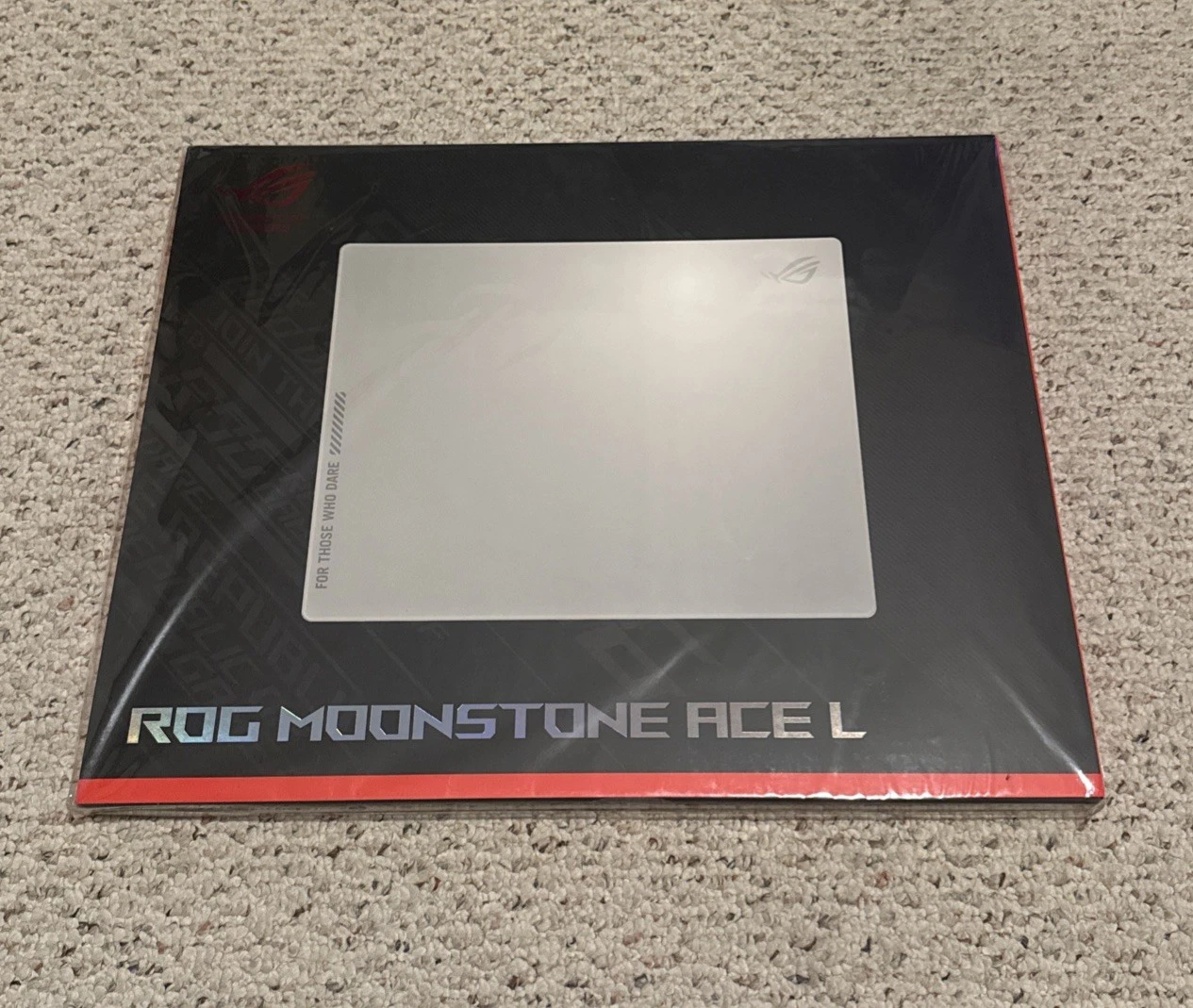  SEALED  ASUS ROG Moonstone Ace L Glass Gaming Mouse Pad  Ultra Smooth  WHITE