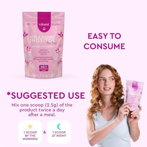   Myo Inositol  4g  & D Chiro Inositol  1g  Ideal Mix 40 1   Duration 45 Days   with Folic Acid   Vitamin D3   Zinc  Powdered Dietary Supplement for Women  225 g 