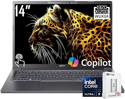 acer Aspire 14 AI Copilot  PC WUXGA Touchscreen Laptop  Intel 8 core Ultra 9 288V  Up to 48 Tops   Intel ARC 140V  32GB LPDDR5X  1TB SSD  Wi Fi 6E  FHD Webcam  W/128GB PSD&Stylus  Renewed 