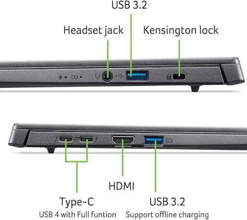 acer Aspire 14 Laptop  14 WUXGA  1920 x 1200  Display  Intel Ultra 5 226V  AI Copilot PC  16GB LPDDR5X RAM  512GB SSD  Windows 11 Home   Gray  TWE Wireless Earbuds