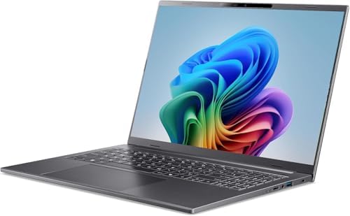 acer Aspire 16 AI Copilot  Laptop 16 WUXGA IPS Touch   Intel Core Ultra 9 288V  Up to 5 1GHz    32GB LPDDR5X 1TB Gen 4 SSD   Intel Arc 140V Graphics WiFi 7 Win 11 Steel Gray   A16 52MT 9520