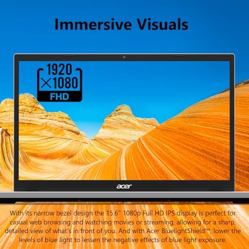 acer Aspire Go 15 AI Ready Laptop   15 6 FHD  1920 x 1080  IPS Display   Intel Core 3 Processor N355   Intel Graphics   8GB DDR5   128GB UFS   Wi Fi 6   Windows 11 Home in S Mode   AG15 32P 39R2