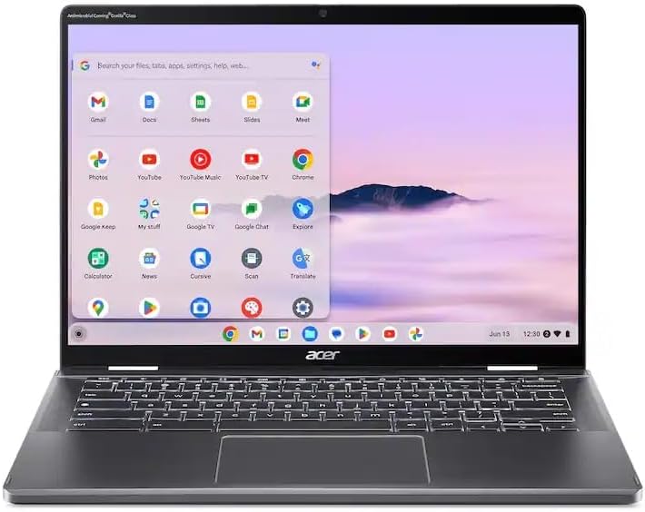 acer Chromebook Plus Spin 714 2 in 1 Laptop with Google AI   14 Full HD IPS Touch   Intel Core Ultra 5 115U   8GB LPDDR5 512GB SSD   Wi Fi6E Backlit KB Chrome OS Steel Gray   w/Stylus Pen  W/GaLiMu