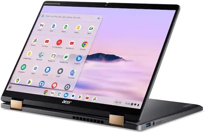 acer Chromebook Plus Spin 714 2 in 1 Laptop with Google AI   14 Full HD IPS Touch   Intel Core Ultra 5 115U   8GB LPDDR5 256GB SSD   Wi Fi6E Backlit KB Chrome OS Steel Gray   w/Stylus Pen  W/GaLiMu