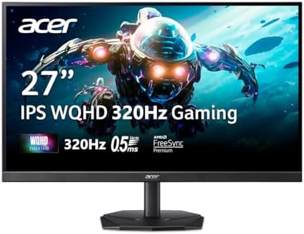 acer Nitro 27 Inch QHD 2560 x 1440 IPS Gaming Monitor   AMD FreeSync   Up to 180Hz Refresh   Up to 0 5ms   DCI P3 95    HDR 10 Support   One Display Port 1 2 & Two HDMI 2 0   KG271U N3bmiipx