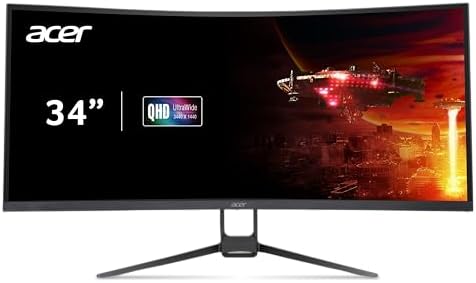 acer Nitro 27 WQHD 2560 x 1440 1500R Curved PC Gaming Monitor   AMD FreeSync Premium   180Hz Refresh   1ms VRB   VESA Mountable   HDR10   1 x Display Port 1 2 & 2 x HDMI 2 0   EDA270U Pbmiipx