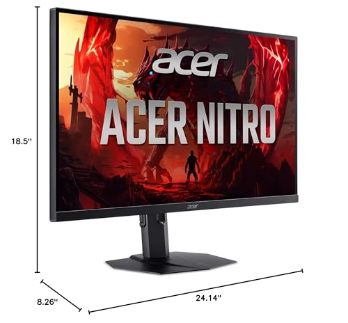 acer Nitro 27  WQHD 2560 x 1440 Gaming IPS MiniLED Monitor   AMD FreeSync Premium   320Hz Refresh Rate   Up to 0 5ms   AdobeRGB 99    1 x Display Port 1 4 & 2 x HDMI 2 1 Ports   XV275U F3biipprx