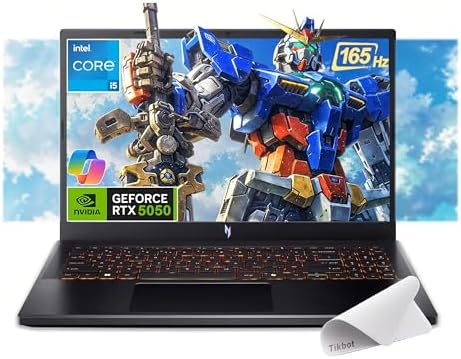 acer - Laptop Nitro V para juegos, FHD, IPS, 165Hz, 15.6 pulgadas, Intel Core i5-13420H, NVIDIA GeForce RTX 5050,8 GB, GDDR7, VRAM, Win11H, tapete para mouse (16 GB RAM, 512GB, PCIe, SSD)