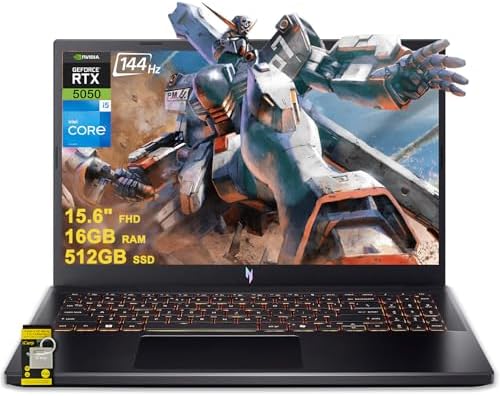 acer Nitro V 15 Gaming Laptop 15 6 FHD IPS 165Hz Intel 8 core i5 13420H 16GB RAM 512GB SSD GeForce RTX 5050 GDDR7 DLSS4  Up to 440 AI Tops  Backlit Thunderbolt WiFi6 Win11 ICP Hub
