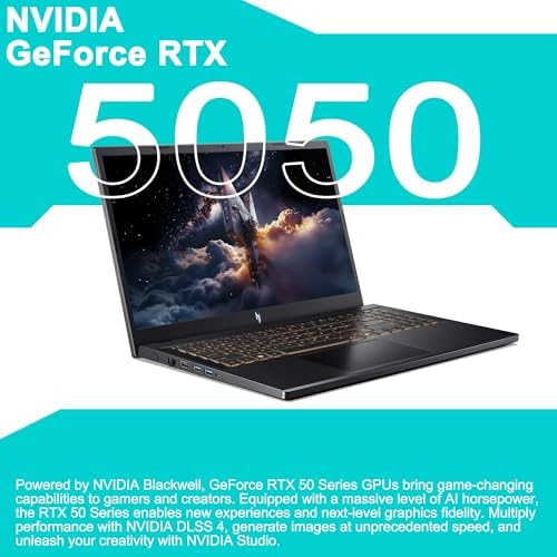 acer Nitro V 15 Gaming Laptop 15 6 FHD IPS 165Hz Intel 8 core i5 13420H 16GB RAM 512GB SSD GeForce RTX 5050 GDDR7 DLSS4  Up to 440 AI Tops  Backlit Thunderbolt WiFi6 Win11 ICP Hub