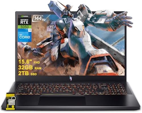 acer Nitro V 15 Gaming Laptop 15 6 FHD IPS 165Hz Intel 8 core i5 13420H 16GB RAM 512GB SSD GeForce RTX 5050 GDDR7 DLSS4  Up to 440 AI Tops  Backlit Thunderbolt WiFi6 Win11 ICP Hub