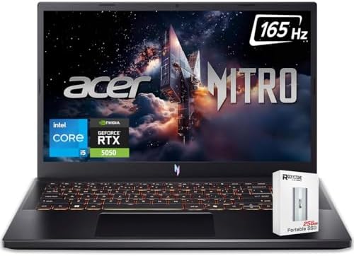 acer Nitro V 15 Gaming Laptop  15 6 FHD 165Hz Display  13th Intel 8 Core i5 13420H >Intel i7 1260P   NVIDIA GeForce RTX 5050 8GB GDDR7 Graphics  Backlit KB  Win11 Home  W/256GB PSD 16GB 512GB SSD