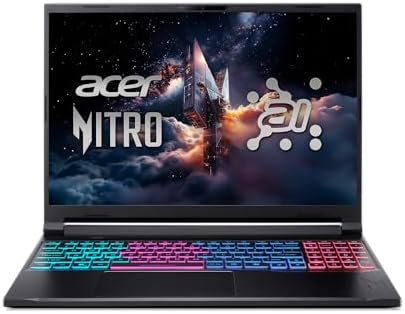 acer Nitro V 16S 16  WUXGA IPS 180Hz Gaming Laptop Intel Core 7 Processor 240H NVIDIA GeForce RTX 5060 RGB Backlit Black  16GB RAM DDR5   1024GB SSD   Windows 11 Home   Bundle with USB 3 0 Hub