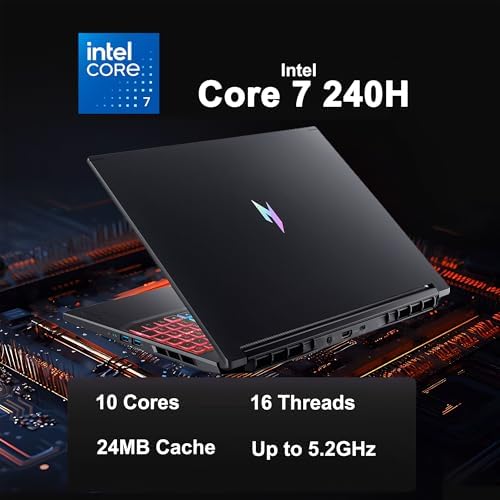 acer Nitro V 16S Gaming Laptop 16 WUXGA IPS 180Hz Intel 10 core Core 7 240H  Beats Ultra 7 268V  32GB RAM 1TB SSD GeForce RTX 5060 DLSS4 GDDR7  Up to 572 AI Tops  4 Zone RGB Backlit Win11Pro ICP Hub