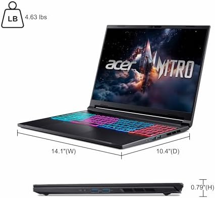 acer Nitro V 16S Gaming Laptop 16 WUXGA IPS 180Hz Intel 10 core Core 7 240H  Beats Ultra 7 268V  32GB RAM 1TB SSD GeForce RTX 5060 DLSS4 GDDR7  Up to 572 AI Tops  4 Zone RGB Backlit Win11Pro ICP Hub