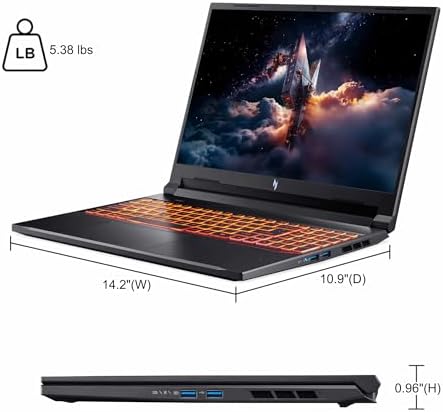 acer Nitro V 16 AI Gaming Laptop 16 WUXGA IPS 180Hz AMD Zen 4 Octa Core Ryzen 7 260 32GB RAM 1TB SSD GeForce RTX 5050  Up to 421 AI Tops  Backlit Win11 w/ICP Hub