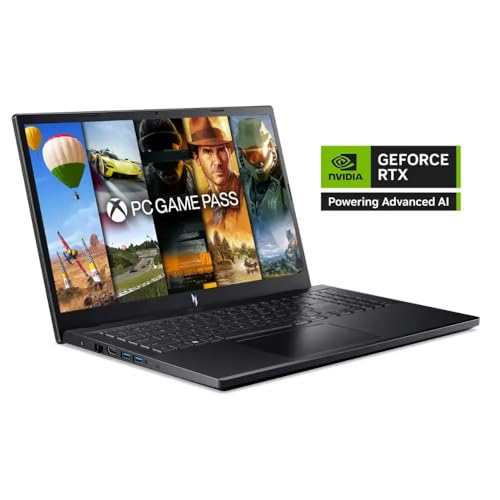 acer Nitro V - Laptop para juegos, pantalla FHD IPS de 15.6 pulgadas, 144 Hz, AMD Ryzen 5 7535HS, 6 núcleos, GeForce RTX 4050, 16 GB DDR5, 512 GB SSD, negro obsidiana, Windows 11, BK, bolsa para