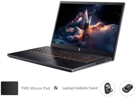 acer Nitro V Gaming Laptop  15 6 FHD IPS Display  165Hz  Intel i5 13420H  NVIDIA GeForce RTX 5050 with 8GB GDDR7 VRAM  16GB RAM  512GB SSD  BK  Win11H  Obsidian Black  TWE Accessories