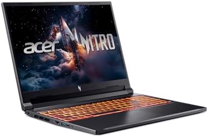 acer Nitro V Gaming Laptop   Intel Core 7 Processor 240H   NVIDIA GeForce RTX 5060 Laptop GPU   16 WUXGA IPS 180Hz Display   16GB DDR5   512GB Gen 4 SSD   Wi Fi 6   Backlit KB   ANV16 72 70F4