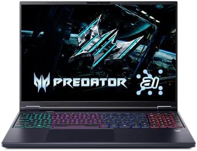 acer Predator Helios Neo 16 AI Gaming Laptop   Intel Core Ultra 9 Processor 275HX   NVIDIA GeForce RTX 5070 Ti   16 WQXGA 240Hz G SYNC   16GB DDR5   1TB Gen 4 SSD   Killer Wi Fi 6E   PHN16 73 92B8