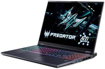 acer Predator Helios Neo 16 AI Gaming Laptop   Intel Core Ultra 9 Processor 275HX   NVIDIA GeForce RTX 5070 Ti   16 WQXGA 240Hz G SYNC   16GB DDR5   1TB Gen 4 SSD   Killer Wi Fi 6E   PHN16 73 92B8