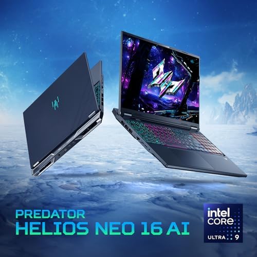 acer Predator Helios Neo 16 AI Gaming Laptop   Intel Core Ultra 9 Processor 275HX   NVIDIA GeForce RTX 5070 Ti   16 WQXGA 240Hz G SYNC   16GB DDR5   1TB Gen 4 SSD   Killer Wi Fi 6E   PHN16 73 92B8