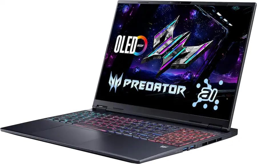 acer Predator Helios Neo 16S Gaming Laptop  2025  16 2560x1600 240Hz  Intel 24 Core Ultra 9 275HX  NVIDIA GeForce RTX 5060  16GB DDR5  1TB SSD  Win11 Home  RGB Backlit KB  Wi Fi 6E  BT 5 4  Black