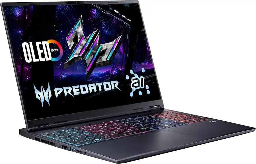 acer Predator Helios Neo 16S Gaming Laptop  2025  16 2560x1600 240Hz  Intel 24 Core Ultra 9 275HX  NVIDIA GeForce RTX 5060  16GB DDR5  1TB SSD  Win11 Home  RGB Backlit KB  Wi Fi 6E  BT 5 4  Black