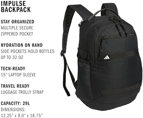 adidas Impulse Backpack  sport bag for men and women  durable and lightweight