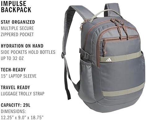 adidas Impulse Backpack  sport bag for men and women  durable and lightweight