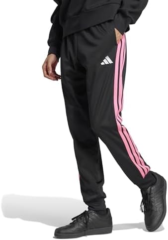 adidas Mens 3 Stripes Tricot Regular Tapered Pants Casual   Pink