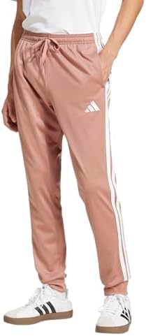 adidas Mens 3 Stripes Tricot Regular Tapered Pants Casual   Pink