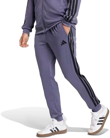 adidas Mens 3 Stripes Tricot Regular Tapered Pants Casual   Pink