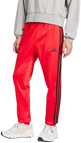 adidas Mens 3 Stripes Tricot Regular Tapered Pants Casual   Pink