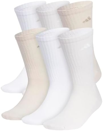 adidas Mens Athletic Cushioned Crew Socks  6 Pairs  Durable & Comfortable