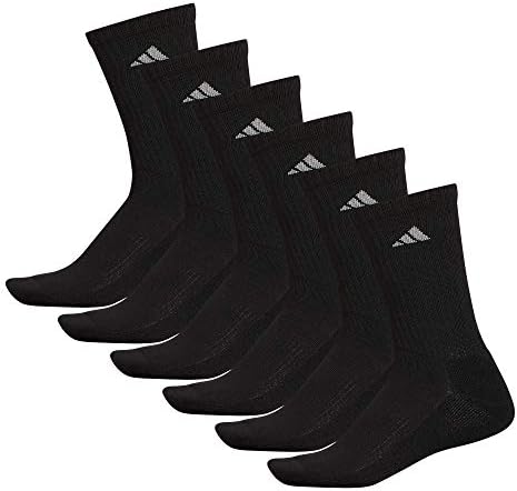 adidas Mens Athletic Cushioned Crew Socks  6 Pairs  Durable & Comfortable
