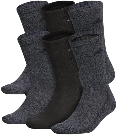 adidas Mens Athletic Cushioned Crew Socks  6 Pairs  Durable & Comfortable