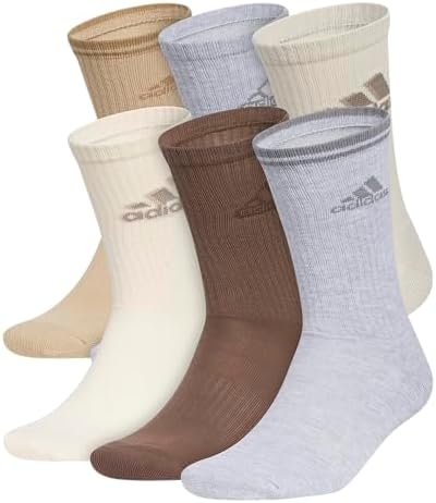 adidas Mens Athletic Cushioned Crew Socks  6 Pairs  Durable & Comfortable