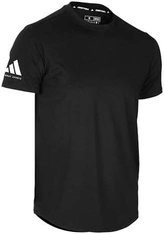 adidas Mens Combat Sports Performance Polycotton Rounded Hem Shirt