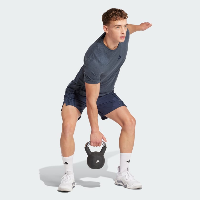 Talla: M7, COLOR SILVER TALLA M7 adidas men Designed for Training 3 Stripes Shorts