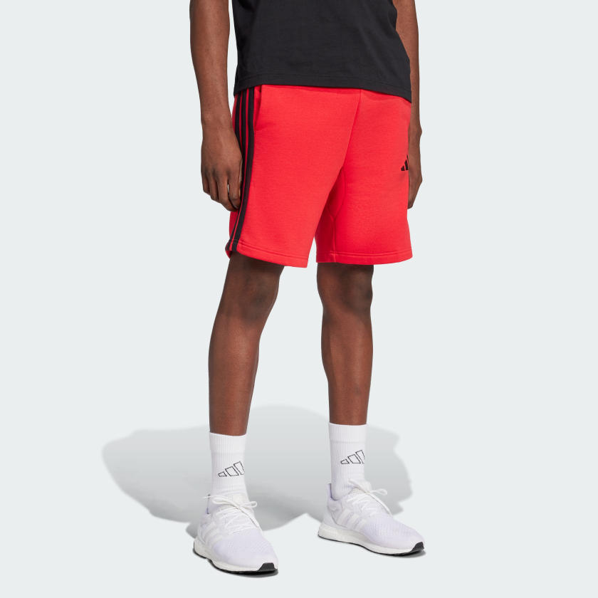 adidas men Essentials 3 Stripes Fleece Shorts