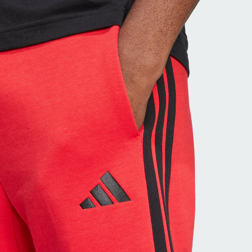 adidas men Essentials 3 Stripes Fleece Shorts